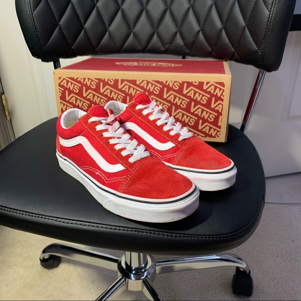 Old Skool Racing Red Suede Vans